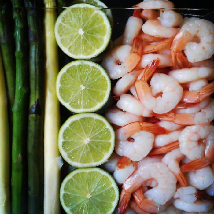 Peeled & Poached Large Tiger Prawns with Orange Mayonaisse
