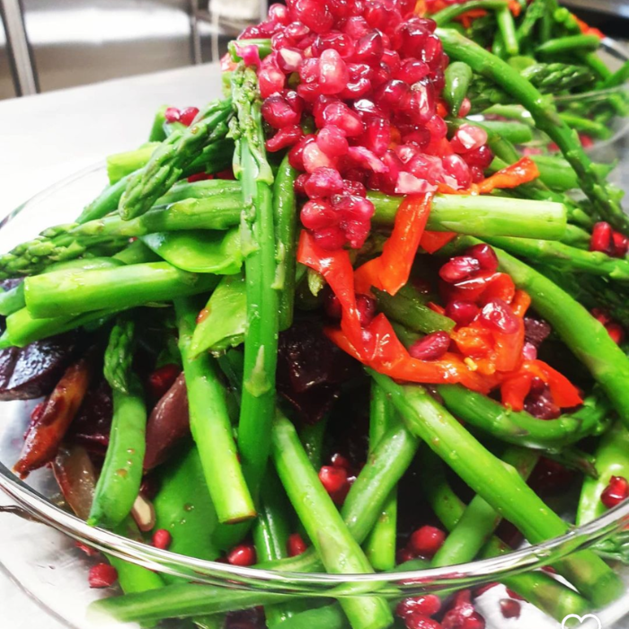 Green Bean, Roasted Beetroot, Balsamic Onion, Pomegranate and Rocket Salad